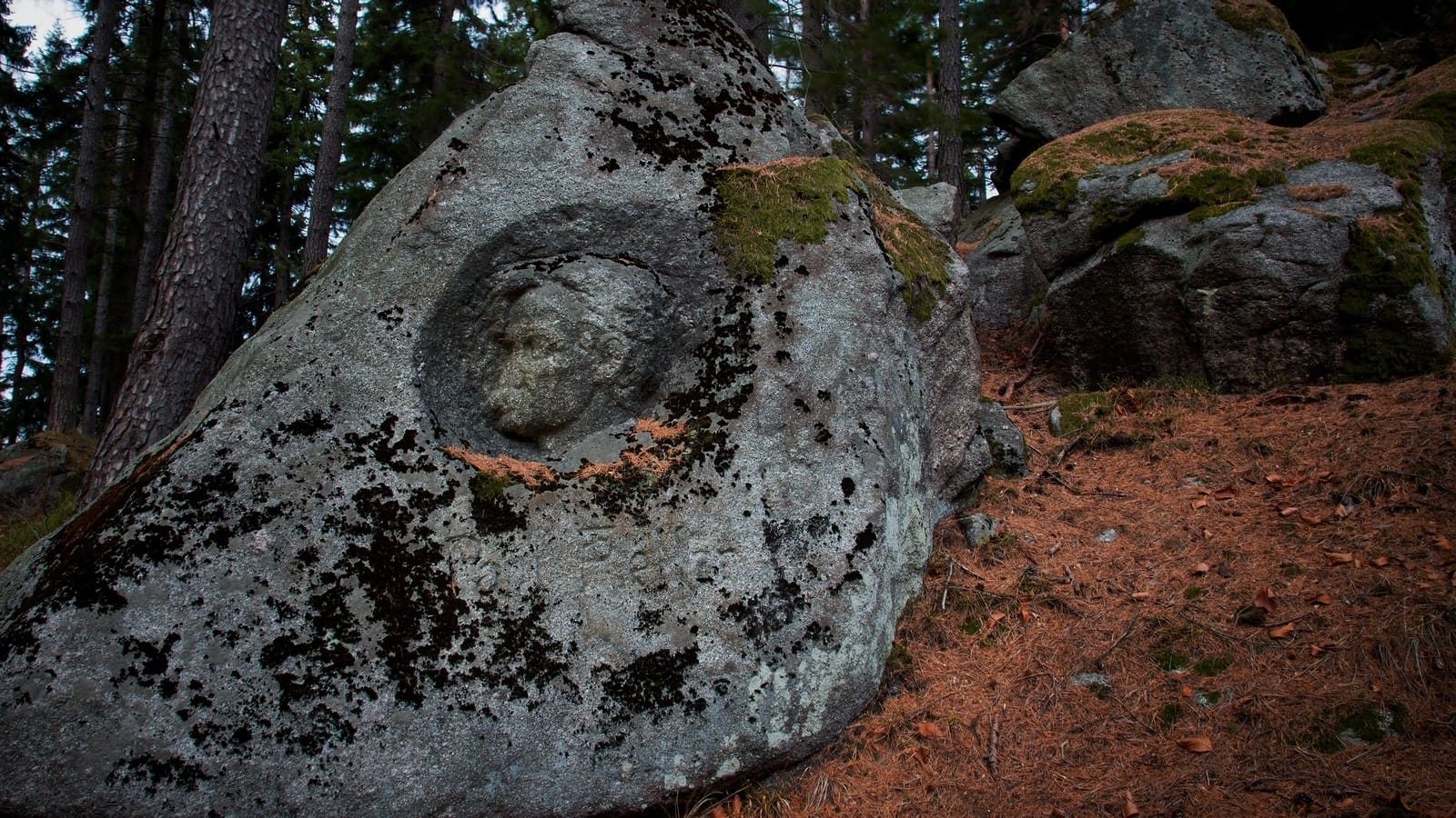 Paul Keller - profil, płaskorzeźba, skałka w Karkonoszach, Borowice 