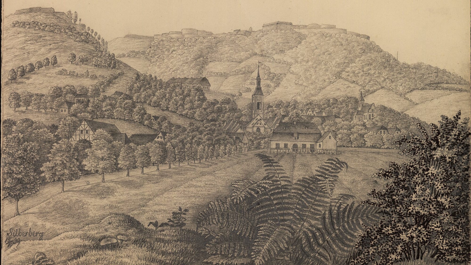 Nieodległa Srebrna Góra na rysunku z XIX w