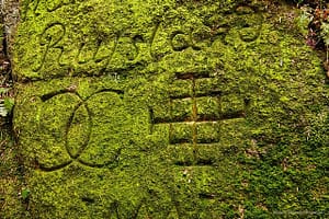 Ryty - napisy na skałach pod zamkiem Bolczów 
