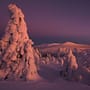   Księżycowa zimowa noc nad przełęczą Karkonoską fot. Krzysztof Romańczukiewicz